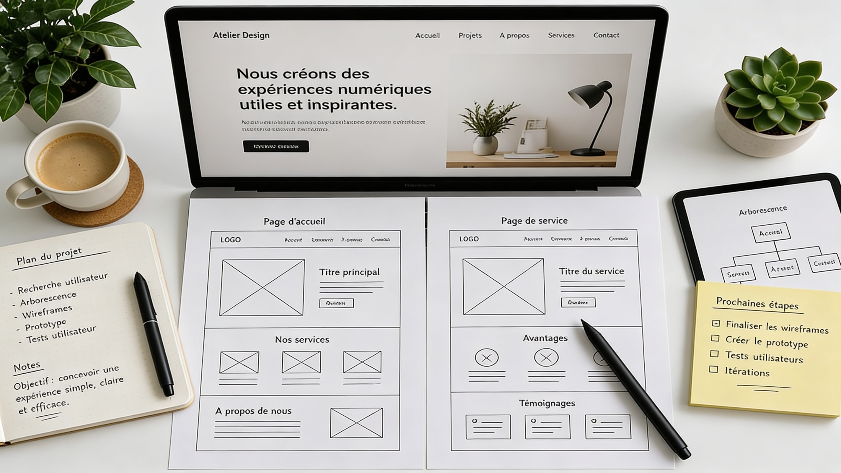 Espace de travail web design